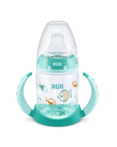 NUK FIRST CHOICE PLUS ΜΠΙΜΠΕΡΟ ΕΚΠΑΙΔΕΥΣΗΣ ΜΕ ΣΤΟΜΙΟ ΣΙΛΙΚΟΝΗΣ, 2 ΛΑΒΕΣ & ΔΕΙΚΤΗ ΕΛΕΓΧΟΥ ΘΕΡΜΟΚΡΑΣΙΑΣ 6-18 ΜΗΝΩΝ 150ML