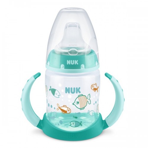 NUK FIRST CHOICE PLUS ΜΠΙΜΠΕΡΟ ΕΚΠΑΙΔΕΥΣΗΣ ΜΕ ΣΤΟΜΙΟ ΣΙΛΙΚΟΝΗΣ, 2 ΛΑΒΕΣ & ΔΕΙΚΤΗ ΕΛΕΓΧΟΥ ΘΕΡΜΟΚΡΑΣΙΑΣ 6-18 ΜΗΝΩΝ 150ML