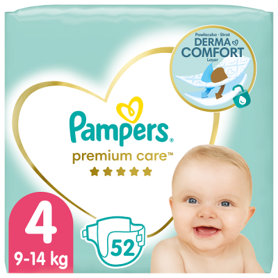 PAMPERS PREMIUM CARE No.4 (8-14kg) 52τμχ JUMBO PACK