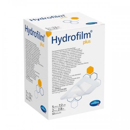 HARTMANN HYDROFILM PLUS ΓΑΖΑ ΣΕ ΔΙΑΦΑΝΗ ΑΥΤΟΚΟΛΛΗΤΗ ΜΕΜΒΡΑΝΗ ΑΠΟΣΤΕΙΡΩΜΕΝΗ ΑΔΙΑΒΡΟΧΗ 5x7,2cm 50τμχ