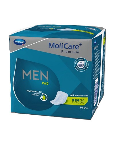 HARTMANN MOLICARE PREMIUM MEN PAD ΕΠΙΘΕΜΑΤΑ ΑΝΔΡΙΚΗΣ ΑΚΡΑΤΕΙΑΣ 3 σταγόνες 14τμχ.