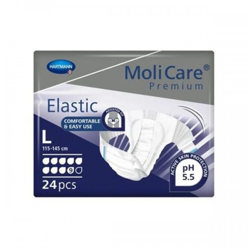 HARTMANN MOLICARE PREMIUM SLIP ELASTIC ΠΑΝΕΣ ΑΚΡΑΤΕΙΑΣ ΝΥΧΤΑΣ LARGE 9 ΣΤΑΓΟΝΩΝ 24ΤΜΧ