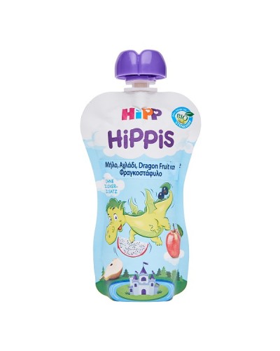 HIPP HIPPIS ΦΡΟΥΤΟΠΟΛΤΟΣ ΜΗΛΟ, ΑΧΛΑΔΙ, DRAGON FRUIT ΚΑΙ ΦΡΑΓΚΟΣΤΑΦΥΛΟ 100GR