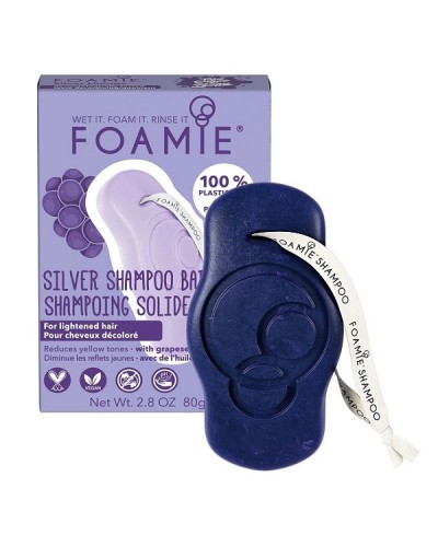 FOAMIE SILVER SHAMPOO BAR FOR BLONDE & LIGHTENED HAIR 80GR