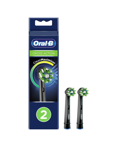ORAL-B CROSSACTION ΜΑΥΡΕΣ ΑΝΤΑΛΛΑΚΤΙΚΕΣ ΚΕΦΑΛΕΣ ΗΛΕΚΤΡΙΚΗΣ ΟΔΟΝΤΟΒΟΥΡΤΣΑΣ 2ΤΜΧ