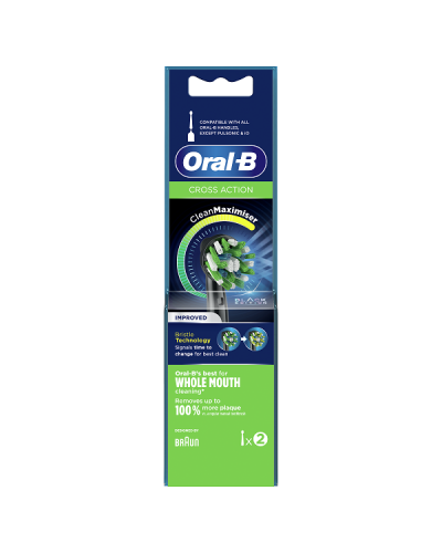 ORAL-B CROSS ACTION ΜΑΥΡΕΣ ΑΝΤΑΛΛΑΚΤΙΚΕΣ ΚΕΦΑΛΕΣ ΗΛΕΚΤΡΙΚΗΣ ΟΔΟΝΤΟΒΟΥΡΤΣΑΣ 2τμχ