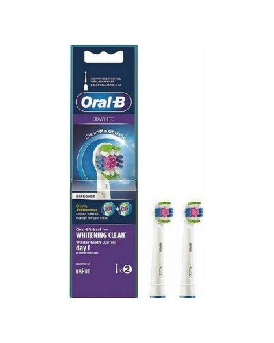 ORAL-B 3D WHITE CLEAN ΑΝΤΑΛΛΑΚΤΙΚΕΣ ΚΕΦΑΛΕΣ ΗΛΕΚΤΡΙΚΗΣ ΟΔΟΝΤΟΒΟΥΡΤΣΑΣ 2τμχ