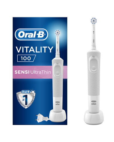 ORAL-B ΗΛΕΚΤΡΙΚΗ VITALITY 100 SENSI ULTRA WHITE ΛΕΥΚΗ ΗΛΕΚΤΡΙΚΗ ΟΔΟΝΤΟΒΟΥΡΤΣΑ