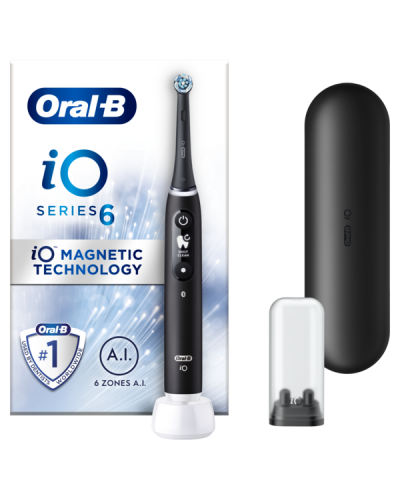 ORAL-B iO SERIES 6 MAGNETIC BLACK LAVA ΗΛΕΚΤΡΙΚΗ ΟΔΟΝΤΟΒΟΥΡΤΣΑ ΜΑΥΡΗ & ΘΗΚΗ ΤΑΞΙΔΙΟΥ