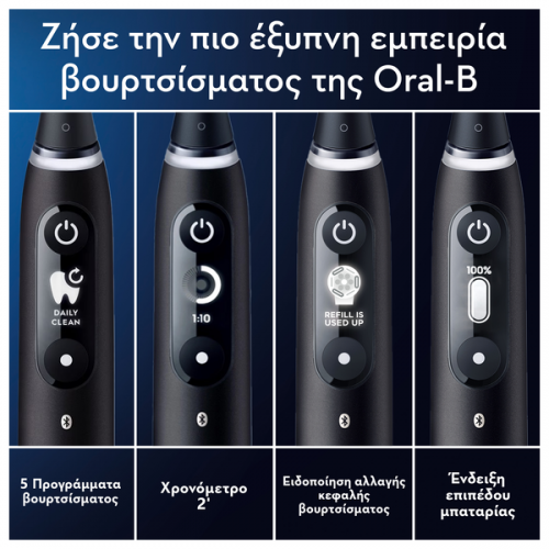 ORAL-B iO SERIES 6 MAGNETIC BLACK LAVA ΗΛΕΚΤΡΙΚΗ ΟΔΟΝΤΟΒΟΥΡΤΣΑ ΜΑΥΡΗ & ΘΗΚΗ ΤΑΞΙΔΙΟΥ