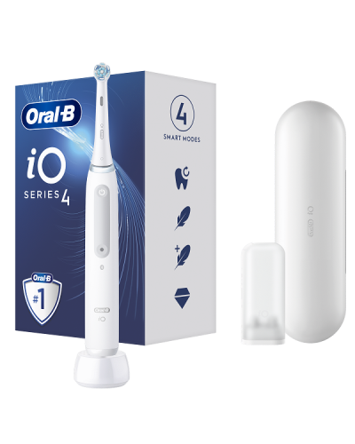 ORAL-B iO SERIES 4 MAGNETIC WHITE ΗΛΕΚΤΡΙΚΗ ΟΔΟΝΤΟΒΟΥΡΤΣΑ ΑΣΠΡΗ & ΘΗΚΗ ΤΑΞΙΔΙΟΥ