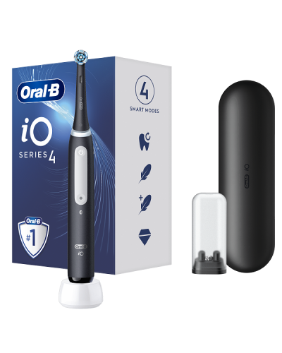 ORAL-B iO SERIES 4 MAGNETIC BLACK ΗΛΕΚΤΡΙΚΗ ΟΔΟΝΤΟΒΟΥΡΤΣΑ ΜΑΥΡΗ & ΘΗΚΗ ΤΑΞΙΔΙΟΥ