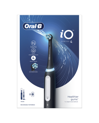 ORAL-B iO SERIES 4 MAGNETIC BLACK ΗΛΕΚΤΡΙΚΗ ΟΔΟΝΤΟΒΟΥΡΤΣΑ ΜΑΥΡΗ & ΘΗΚΗ ΤΑΞΙΔΙΟΥ