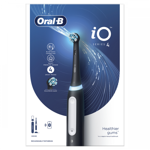 ORAL-B iO SERIES 4 MAGNETIC BLACK ΗΛΕΚΤΡΙΚΗ ΟΔΟΝΤΟΒΟΥΡΤΣΑ ΜΑΥΡΗ & ΘΗΚΗ ΤΑΞΙΔΙΟΥ