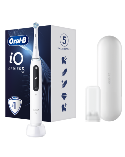 ORAL-B ΗΛΕΚΤΡΙΚΗ iO5 MAGNETIC WHITE ΗΛΕΚΤΡΙΚΗ ΟΔΟΝΤΟΒΟΥΡΤΣΑ ΑΣΠΡΗ & ΘΗΚΗ ΤΑΞΙΔΙΟΥ