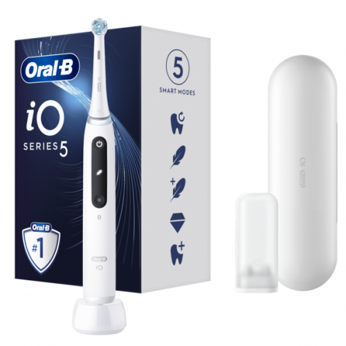 ORAL-B ΗΛΕΚΤΡΙΚΗ iO5 MAGNETIC WHITE ΗΛΕΚΤΡΙΚΗ ΟΔΟΝΤΟΒΟΥΡΤΣΑ ΑΣΠΡΗ & ΘΗΚΗ ΤΑΞΙΔΙΟΥ