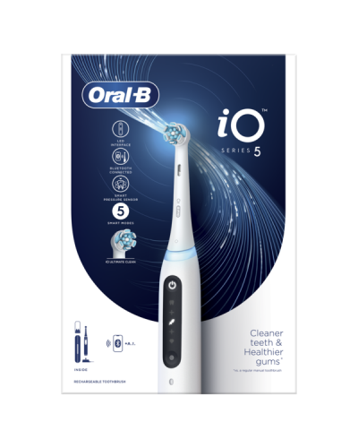 ORAL-B ΗΛΕΚΤΡΙΚΗ iO5 MAGNETIC WHITE ΗΛΕΚΤΡΙΚΗ ΟΔΟΝΤΟΒΟΥΡΤΣΑ ΑΣΠΡΗ & ΘΗΚΗ ΤΑΞΙΔΙΟΥ