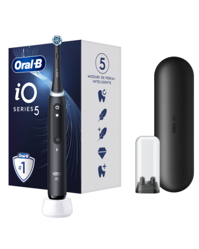 ORAL-B iO SERIES 5 MAGNETIC BLACK ΗΛΕΚΤΡΙΚΗ ΟΔΟΝΤΟΒΟΥΡΤΣΑ ΜΑΥΡΗ & ΘΗΚΗ ΤΑΞΙΔΙΟΥ