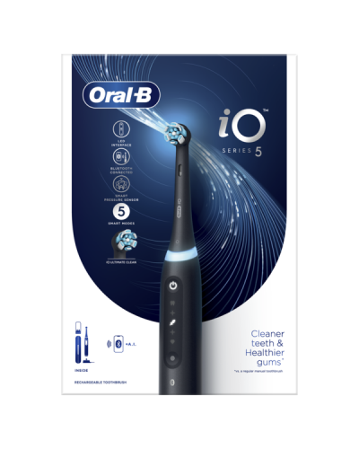 ORAL-B iO SERIES 5 MAGNETIC BLACK ΗΛΕΚΤΡΙΚΗ ΟΔΟΝΤΟΒΟΥΡΤΣΑ ΜΑΥΡΗ & ΘΗΚΗ ΤΑΞΙΔΙΟΥ