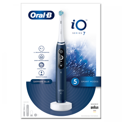 ORAL-B iO SERIES 7 MAGNETIC BLUE SAPPHIRE ΗΛΕΚΤΡΙΚΗ ΟΔΟΝΤΟΒΟΥΡΤΣΑ ΜΠΛΕ & ΘΗΚΗ ΤΑΞΙΔΙΟΥ