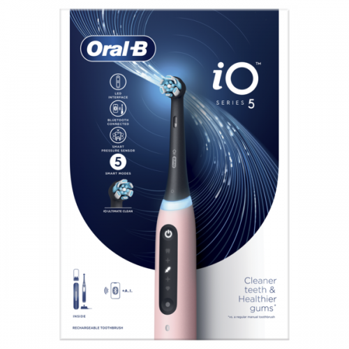 ORAL-B ΗΛΕΚΤΡΙΚΗ iO5 MAGNETIC PINK ΗΛΕΚΤΡΙΚΗ ΟΔΟΝΤΟΒΟΥΡΤΣΑ ΡΟΖ & ΘΗΚΗ ΤΑΞΙΔΙΟΥ