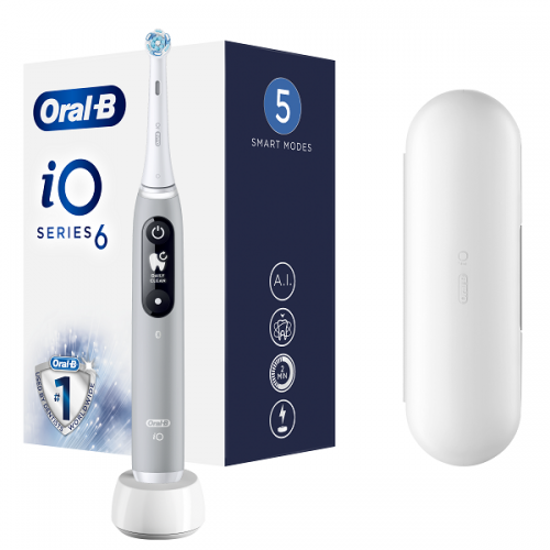 ORAL-B iO SERIES 6 GREY OPAL HΛΕΚΤΡΙΚΗ ΟΔΟΝΤΟΒΟΥΡΤΣΑ ΓΚΡΙ & ΘΗΚΗ ΤΑΞΙΔΙΟΥ