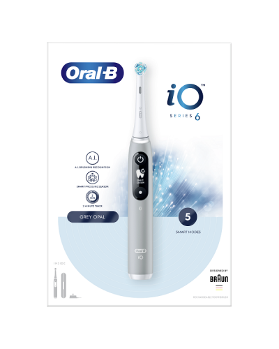 ORAL-B iO SERIES 6 GREY OPAL HΛΕΚΤΡΙΚΗ ΟΔΟΝΤΟΒΟΥΡΤΣΑ ΓΚΡΙ & ΘΗΚΗ ΤΑΞΙΔΙΟΥ