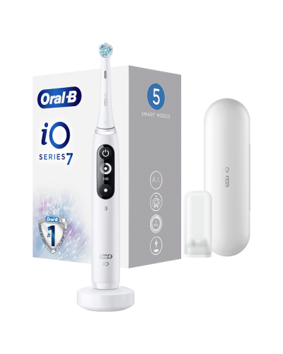 ORAL-B iO SERIES iO7 MAGNETIC WHITE ALABASTER HΛΕΚΤΡΙΚΗ ΟΔΟΝΤΟΒΟΥΡΤΣΑ ΑΣΠΡΗ & ΘΗΚΗ ΤΑΞΙΔΙΟΥ