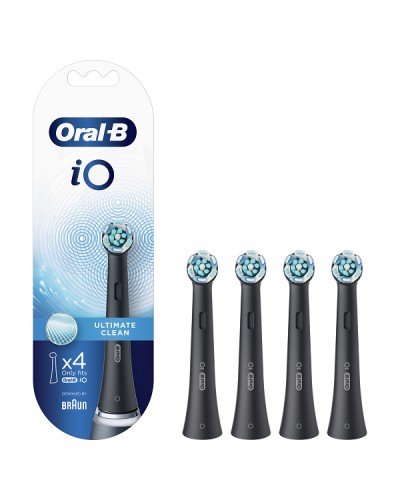 ORAL-B iO ULTIMATE CLEAN BLACK ΑΝΤΑΛΛΑΚΤΙΚΕΣ ΚΕΦΑΛΕΣ ΗΛΕΚΤΡΙΚΗΣ ΟΔΟΝΤΟΒΟΥΡΤΣΑΣ 4τμχ