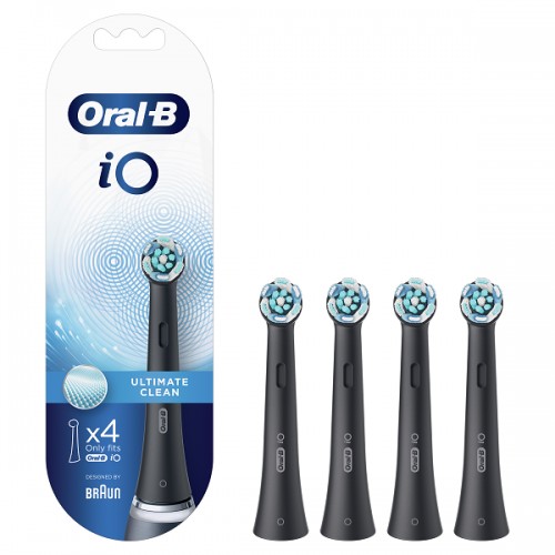 ORAL-B iO ULTIMATE CLEAN BLACK ΑΝΤΑΛΛΑΚΤΙΚΕΣ ΚΕΦΑΛΕΣ ΗΛΕΚΤΡΙΚΗΣ ΟΔΟΝΤΟΒΟΥΡΤΣΑΣ 4τμχ