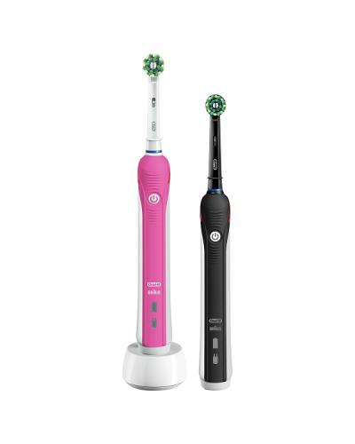 ORAL-B SMART 4900 DUO PACK PINK & BLACK ΗΛΕΚΤΡΙΚΕΣ ΟΔΟΝΤΟΒΟΥΡΤΣΕΣ ΡΟΖ & ΜΑΥΡΗ 2ΤΜΧ
