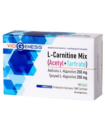 VIOGENESIS L-CARNITINE MIX (ACETYL 350MG + TARTRATE 350MG) 60CAPS