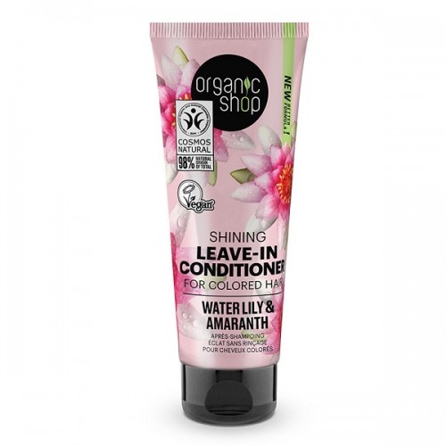 ORGANIC SHOP SHINING LEAVE-IN CONDITIONER FOR COLORED HAIR WATER LILY AND AMARANTH 75ML