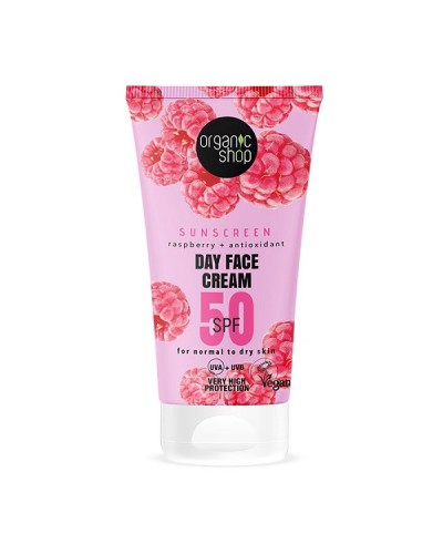 ORGANIC SHOP SUN SUNSCREEN DAY FACE CREAM 50SPF NORMAL TO DRY SKIN 50ML