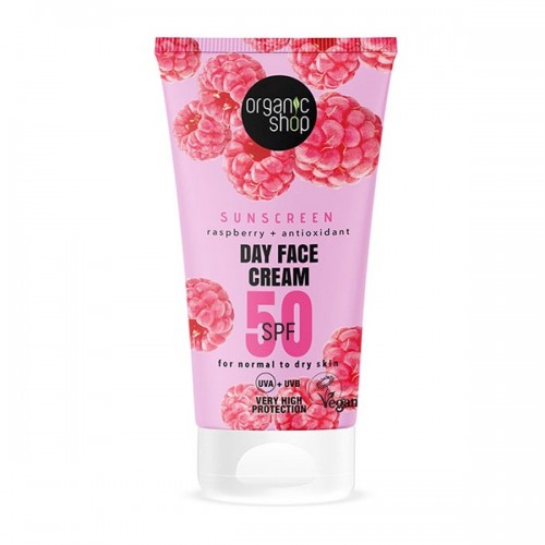 ORGANIC SHOP SUN SUNSCREEN DAY FACE CREAM 50SPF NORMAL TO DRY SKIN 50ML