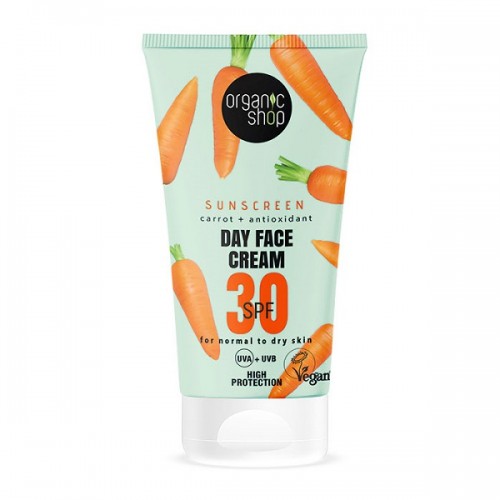 ORGANIC SHOP SUN SUNSCREEN DAY FACE CREAM 30SPF NORMAL TO DRY SKIN 50ML