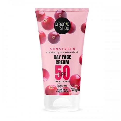 ORGANIC SHOP SUN SUNSCREEN DAY FACE CREAM 50SPF OILY SKIN 50ML