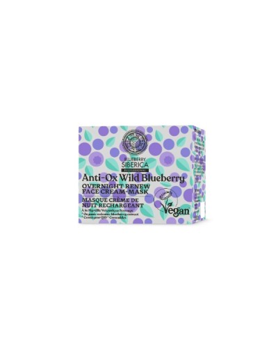 NATURA SIBERICA ANTI-OX WILD BLUEBERRY OVERNIGHT RENEWING FACE CREAM-MASK 50ML