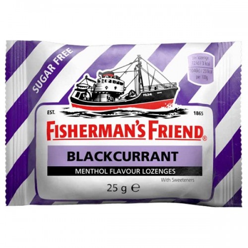 FISHERMAN\'S FRIEND BLACKCURRANT ΚΑΡΑΜΕΛΕΣ ΓΙΑ ΤΟΝ ΠΟΝΟΛΑΙΜΟ ΜΕ ΓΕΥΣΗ ΦΡΑΓΚΟΣΤΑΦΥΛΛΟ ΧΩΡΙΣ ΖΑΧΑΡΗ 25GR 