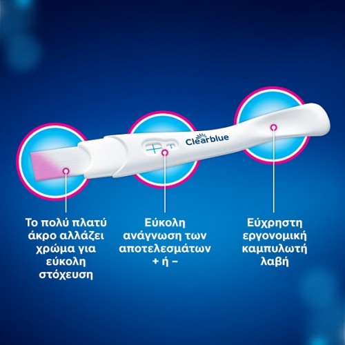 CLEARBLUE TEST Εγκυμοσύνης Γρήγορη Ανίχνευση Μετά από 1 Λεπτό 2τμχ