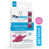 PLAC AWAY TRIPLE ACTION ΜΕΣΟΔΟΝΤΙΑ ΒΟΥΡΤΣΑΚΙΑ 0.4MM ISO 0 ΡΟΖ 6ΤΜΧ