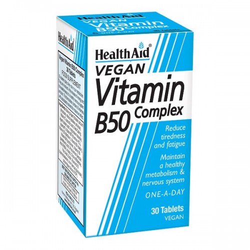 HEALTH AID VITAMIN B50 COMPLEX 30TABS
