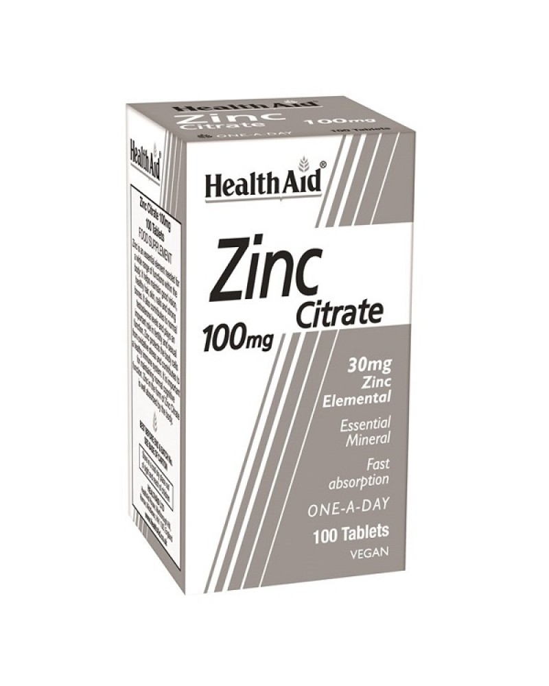 HEALTH AID ZINC CITRATE 100MG 100TABS
