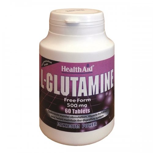 HEALTH AID L-GLUTAMINE 500MG 60TABS