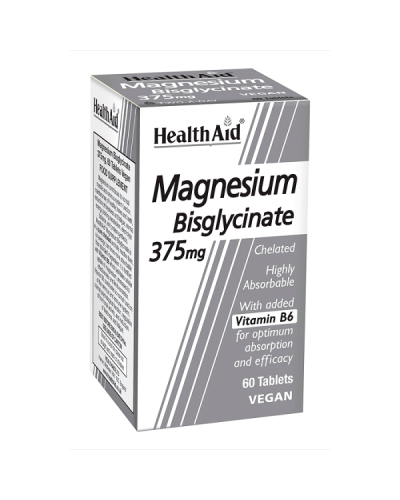 HEALTH AID MAGNESIUM BISGLYCINATE 375MG 60TABS