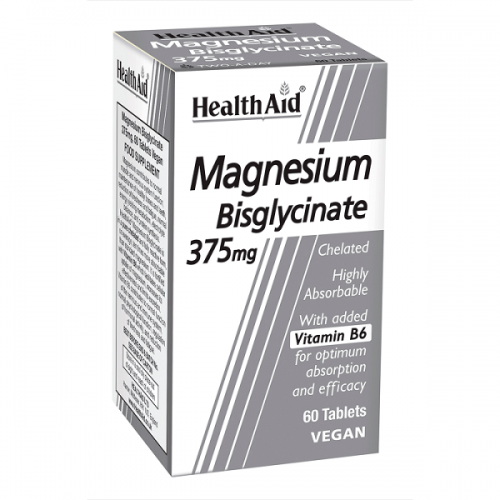 HEALTH AID MAGNESIUM BISGLYCINATE 375MG 60TABS