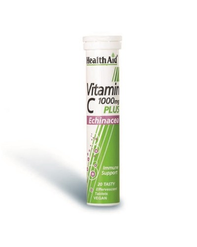 HEALTH AID VITAMIN C 1000MG PLUS ECHINACEA LEMON 2 x 20 ΑΝΑΒΡΑΖΟΝΤΑ ΔΙΣΚΙΑ