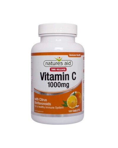 NATURES AID VITAMIN C 1000mg TIME RELEASE (WITH CITRUS BIOFLAVONOIDS) 180 TABS