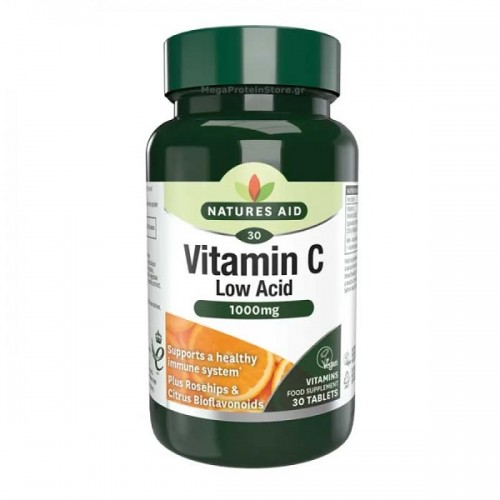 NATURES AID VITAMIN C 1000MG LOW ACID (WITH ROSEHIPS & CITRUS BIOFLAVONOIDS) 30 TABS