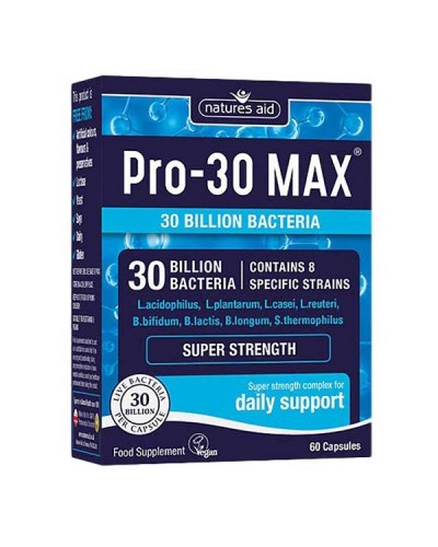 NATURES AID PRO-30 MAX (30 BILLION DAILY PROBIOTIC) 60 VCAPS